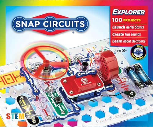 Snap Circuits Jr. SC-100 Electronics Exploration Kit, Over 100 Projects, Full Color Project Manual, 28 Parts, STEM Educati...