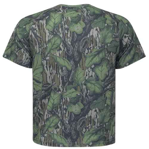 Mossy Oak Camo Hunting Short Sleeve Shirt for Men - Lightweight Performance Stretchable Tee with 4-Way Stretch & Cooling Tech