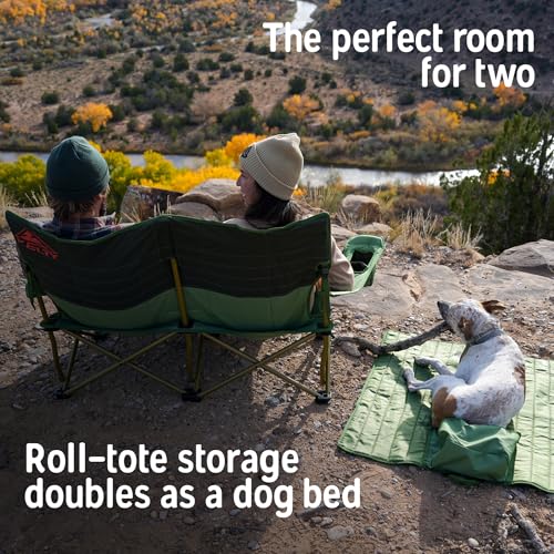 Kelty Loveseat Oversized 2-Person Heavy Duty Folding Camp Chair, Double Seat for Soccer Games, Tailgating, Beach Days (Reg...