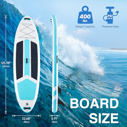 Sweetcrispy Inflatable Stand Up Paddle Board with Premium SUP Paddleboard Accessories,2-in-1 Paddle,Wide Stable Design,No...