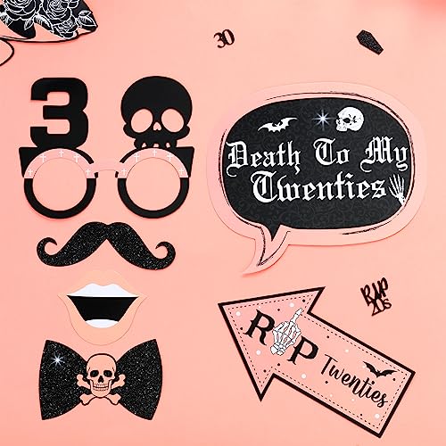 Cheereveal 24Pcs 30th Birthday Photo Booth Props, Rip Twenties Birthday Decorations, Death to My 20s Decorations for 30th ...