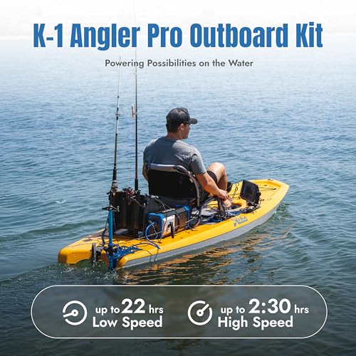 Bixpy K-1 Angler Pro Outboard Kit – Includes K1 Kayak Motor with Remote Control & Quick-Release Mount for Kayaks, Canoes, ...