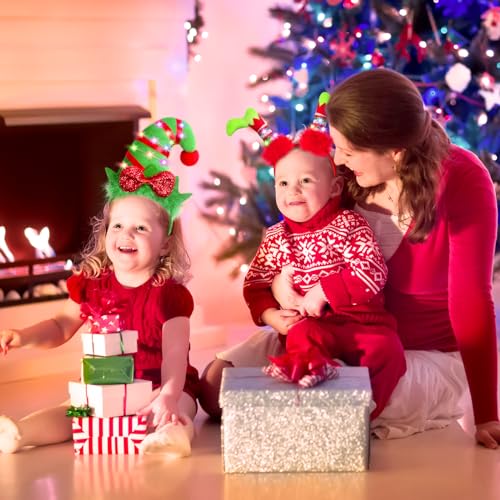 Farochy Christmas Elf Headband - Christmas LED headband Xmas Headband Christmas Elf Headpiece Christmas Elf Hat Elf Hair hoop
