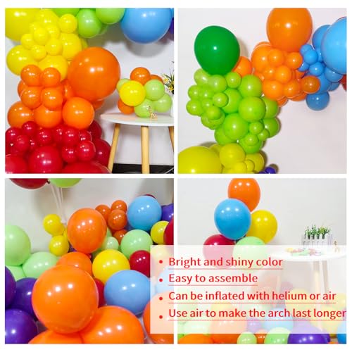 KAWKALSH Rainbow Balloon Arch Kit 111Pcs 18 12 5 Inch Latex Colorful Party Balloons Garland for Birthday Baby Shower Weddi...