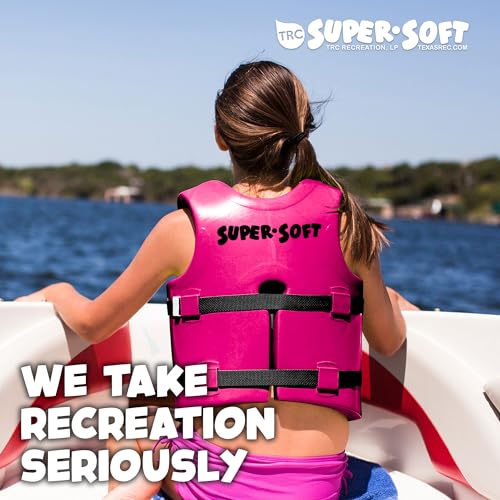 TRC Recreation Super Soft Child Size Medium Life Jacket USCG Approved Vinyl Coated Foam Swim Vest for Kids Swimming Pool a...