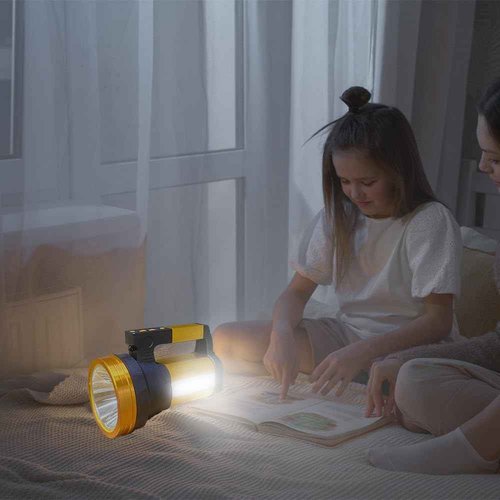 KINQILIN Rechargeable 2000LM Spotlight Flashlight 13600mAh LED Spotlight IP67 Waterproof Handheld Flashlight with Double Side Lights Modes LED Flashligth Outdoor Huting Boat