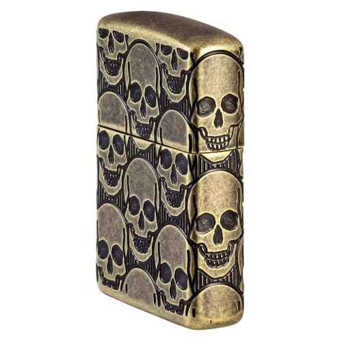 Zippo Cackling Cranium Design Armor Antique Brass Pocket Lighter