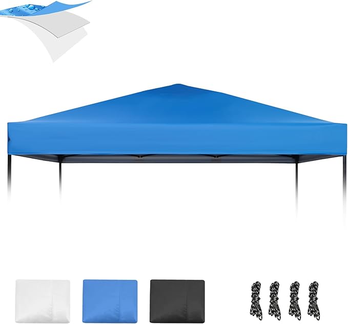 10×10 Canopy Replacement Top, Pop Up Canopy Replacement Tent Cover for Straight Leg Frame, Waterproof Canopy Top Cover for...