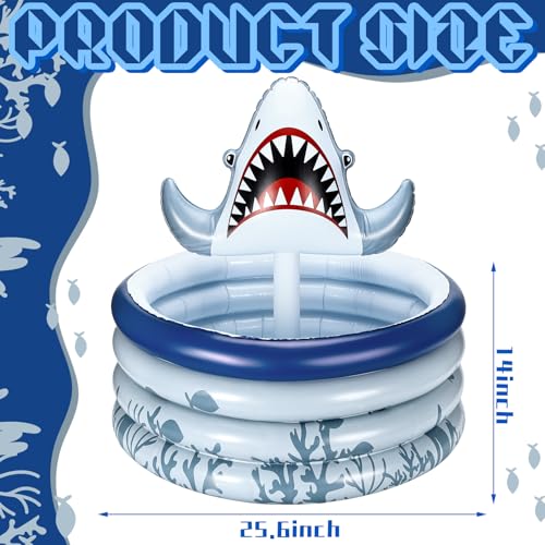 Bencailor Shark Party Decorations Summer Birthday Inflatable Cooler Blow Up Drink Cooler Reusable Floating Ice Chest Summe...