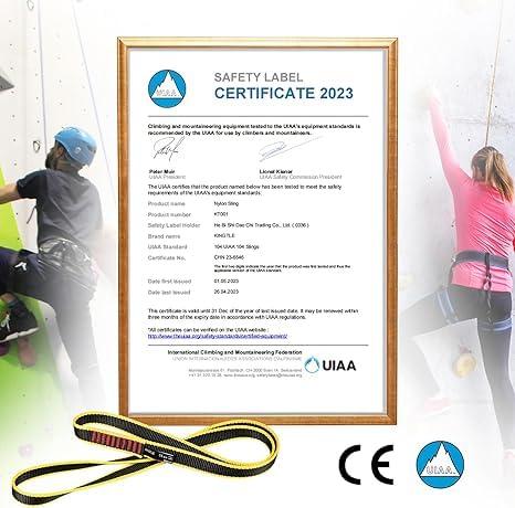 KINGTLE Nylon Climbing Sling 22kN CE1019/EN566 UIAA Certified,Rock Climbing Webbing Straps for Mountaineering
