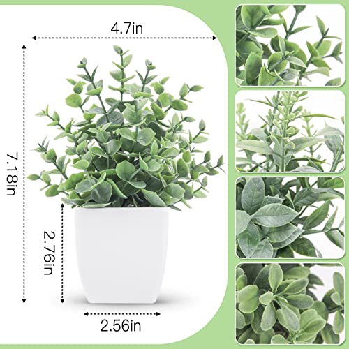 Der Rose 4 Pack Fake Plants Mini Artificial Greenery Potted Plants for Home Decor Indoor Office Table Room Farmhouse Bathr...