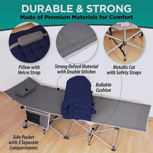 Zone Tech Camping Cot Mattress Pad Premium Quality Outdoor Comfortable Thicker Cotton Sleeping Cot Lightweight Waterproof ...
