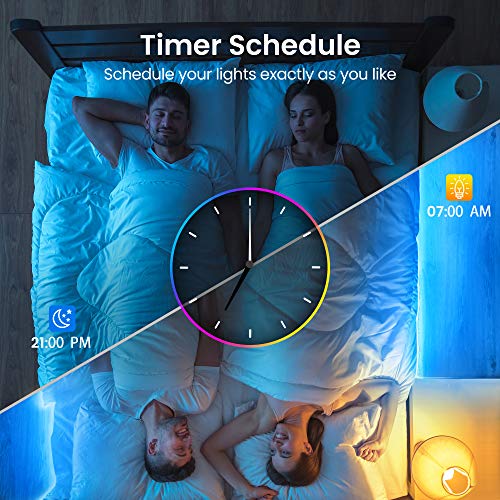 TJOY LED Lights for Bedroom 100ft, RGB Color Changing Led Strip Lighting with Remote and Smart APP Control, Music Sync Rop...