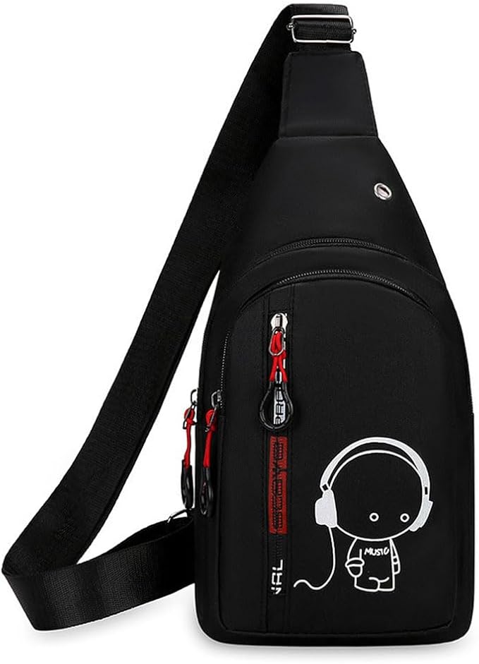 Luminous Light Crossbody Bag Single- Shoulder Backpack Adjustable Portable Men's Outdoor Hiking Sports Backpack