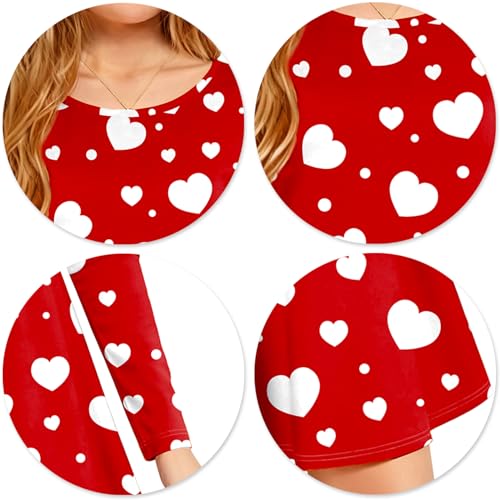 VVNTY Valentines Dress for Girls: Cute Heart Dresses Girl A Line Casual Holiday Dress 5-12 Years