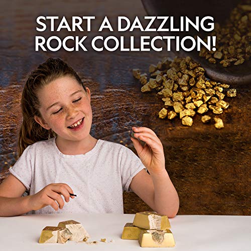 National Geographic Fool’s Gold Dig Kit – 12 Gold Bar Dig Bricks with 2-3 Pyrite Specimens Inside, Party Activity with 12 ...