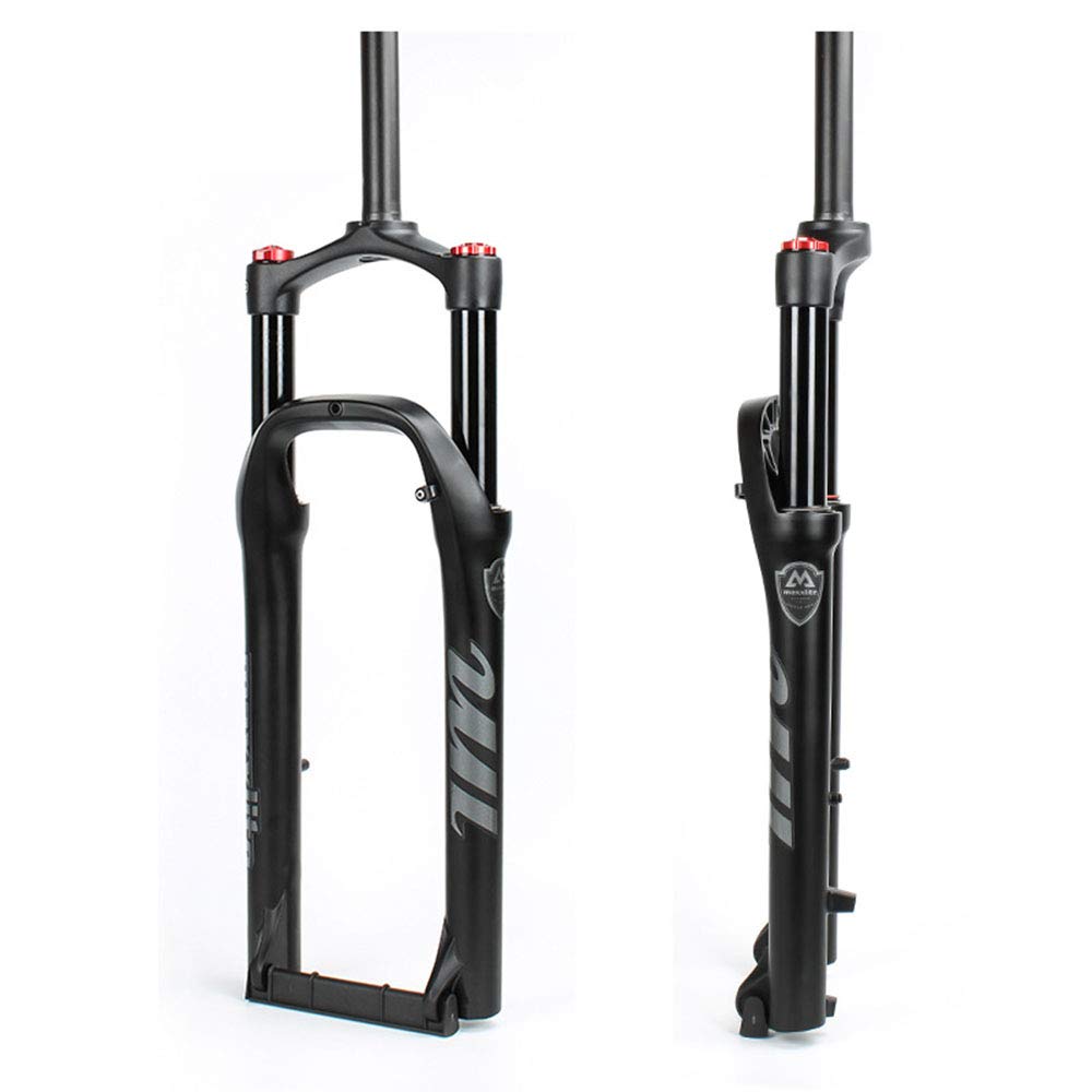 Syvrac 26Inch Bike Fat Air Fork, 1-1/8" Steering Tube Spread 135MM Travel 120MM Inner Tube D34MM for Beach Snow Bike E-Bike