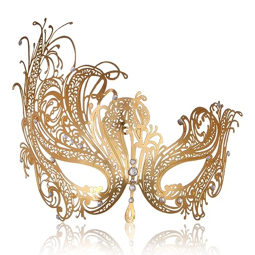 Couple Masquerade Mask for Women Men Laser Cut Metal Mask Venetian Mask for Party Ball