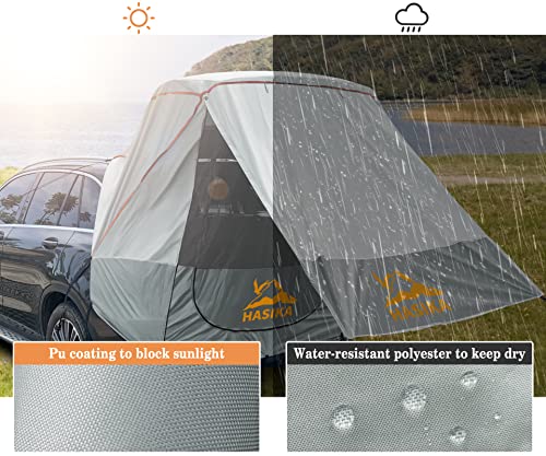 Hasika Canopy Tent Easy Set Up Sun Shade with Mesh Netting for Camping Road Trip Park Waterproof 3000MM UPF 50+ Gray