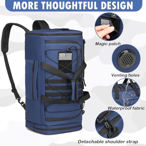 BISKLNDN Gym Bag for Men and Women, 50L Extra Large Duffle Bag, 3-in-1 Travel Sports Duffel Bags with Shoe & Laptop Compar...