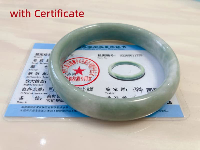 Zimlove Jade Bangle Bracelet for Women, Green 60mm, Classical Retro Chinese Style, Gift Box Included