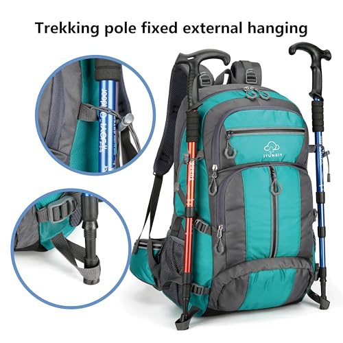 JYUNXIY Hiking Backpack for Men and Women,Waterproof Travel Bag,Reflective,Sport Outdoor,Lightweight,Camping,Shoe Compartm...