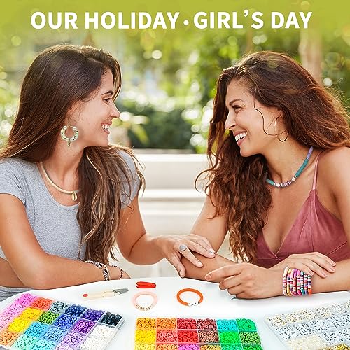 Friendship Bracelet Kit, 14,000pcs 48 Colors Bracelet Making Kit Clay Beads with Number Letter Bead Set Concert Merch Arts...
