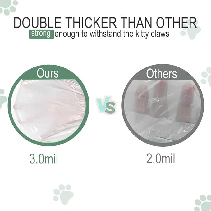 60 Count Miwow Cat Litter Box Liners for MeoWant MW-SC01、MW-SC02, Leak-Proof & Odor-Proof Litter Box Liners Replacement Waste Bags, Compatible for Meowant and More Automatic Litter Box (3 Rolls)