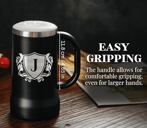 Onebttl Personalized Beer Stein, Beer Mug with Handle - Gifts for Beer Lovers, Men Who Have Everything on Birthday, Christ...