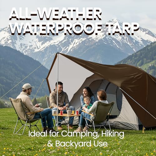 Hanjet Heavy Duty Tarp 9 Mil Outdoor Ultra-Light Multi-Purpose Waterproof Reinforced Durable Rip-Stop Tarps with Grommets...
