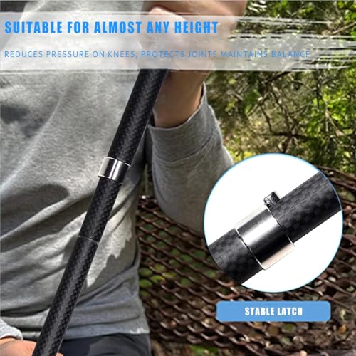 Ultralight Carbon Fibre Hiking Poles, 2-Piece Set, Collapsible Hiking Poles with Moisture Transferring Handle, Storage Bag...
