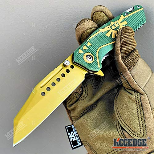KCCEDGE BEST CUTLERY SOURCE Pocket Knife Camping Accessories Survival Kit 8" Folding Knife 3cr13 Stainless Steel Blade Tac...