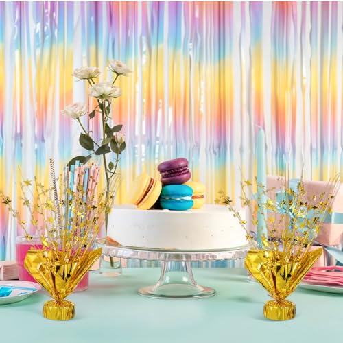 6 Pcs Metallic Foil Spray Centerpiece Star Table Decoration Gold Centerpieces Decors with Star Burst Table Centerpieces fo...