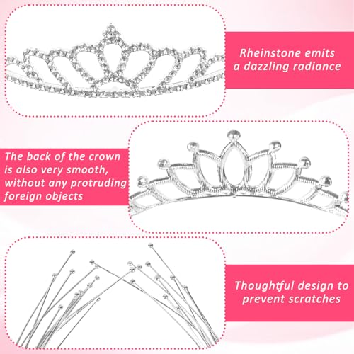 COODHI 12PCS Tiaras Silver Metal Sparkly Glitter Rhinestone Crown Headbands Wedding Prom Birthday Party Princess Hair Tiar...