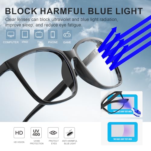 hunsquer Blue Light Glasses for Women Blue Light Blocking Glasses Men Computer Gaming Blue Screen Glasses Mens Blue Light ...