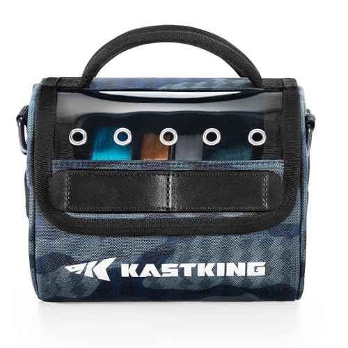 KastKing BaitSpace Line Management Bag, Fishing Line Storage Bag with Water Resistant Nylon, Clear View Window, Removable Divider, Tangle-free Leader Line Holder