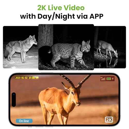 4G LTE Smart Trail Camera,HD Night Vision, IP65 Waterproof, 0.3s Trigger Speed, 2K Live Video & Photo, Motion Capture,Hunting Cam with SIM Card,Solar Power Charging,APP Control.
