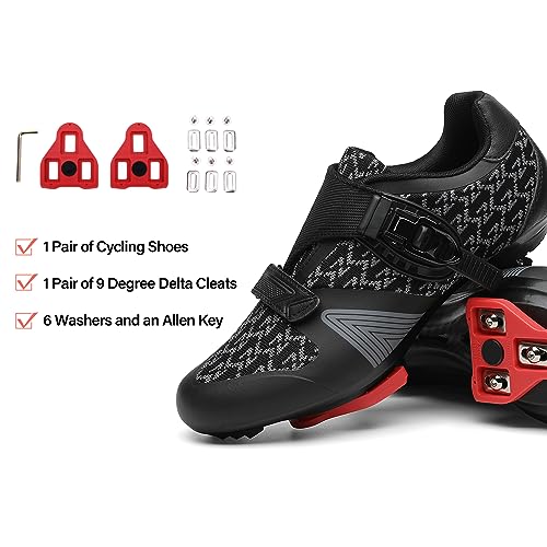 Unisex Cycling Shoes for Men Women Compatible with Peloton Bike Shoes with Delta Cleats for Road Biking Indoor Outdoor Pedal