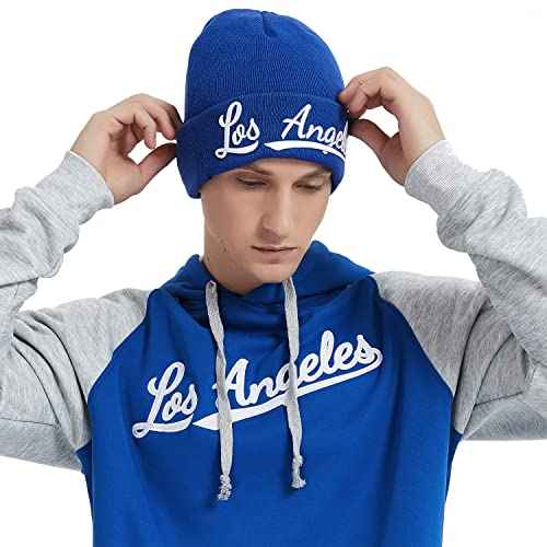 City Team 3D Embroidery Classic Cuffed Knit Hat Beanie Toque Skull Cap