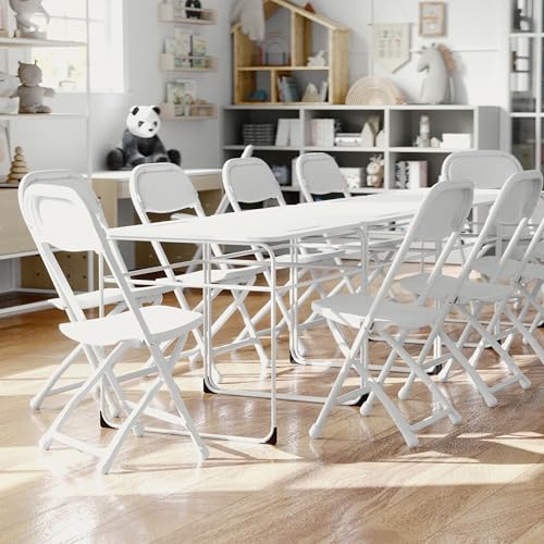 Flash Furniture Kids White Plastic Folding Chair