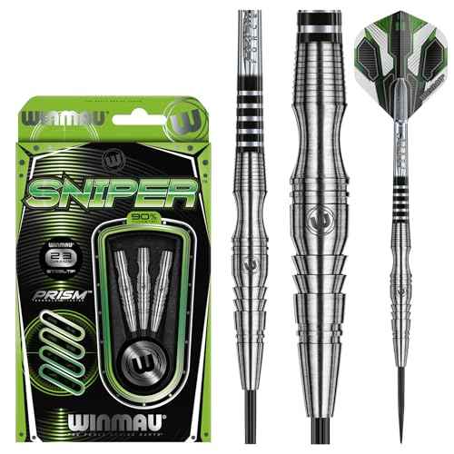 Winmau Sniper 90% Tungsten Darts with Prism Flights and Shafts (Stems) Steel and Soft Tips