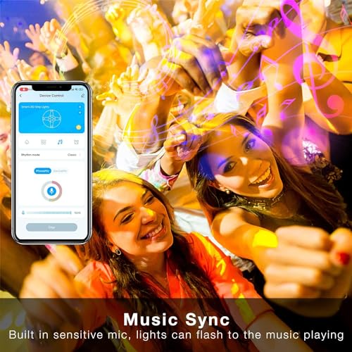 DAYBETTER 100 ft Smart WiFi Led Lights, Led Strip Lights Work with Alexa and Google Assistant, App Voice Remote Control Mu...