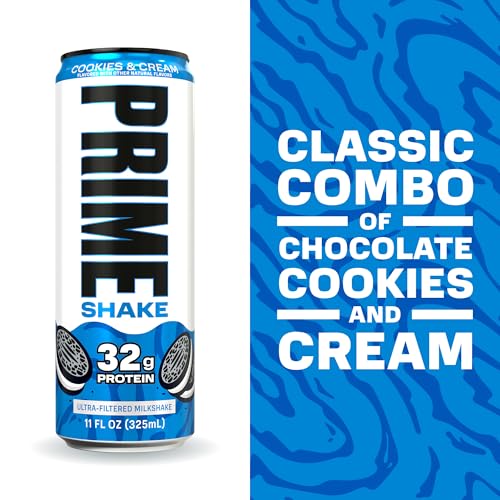 PRIME Protein Shake, Cookies & Cream, 32g Protein for Muscle Support & Recovery, Ultra-Filtered Milk, Lactose Free, Low Su...