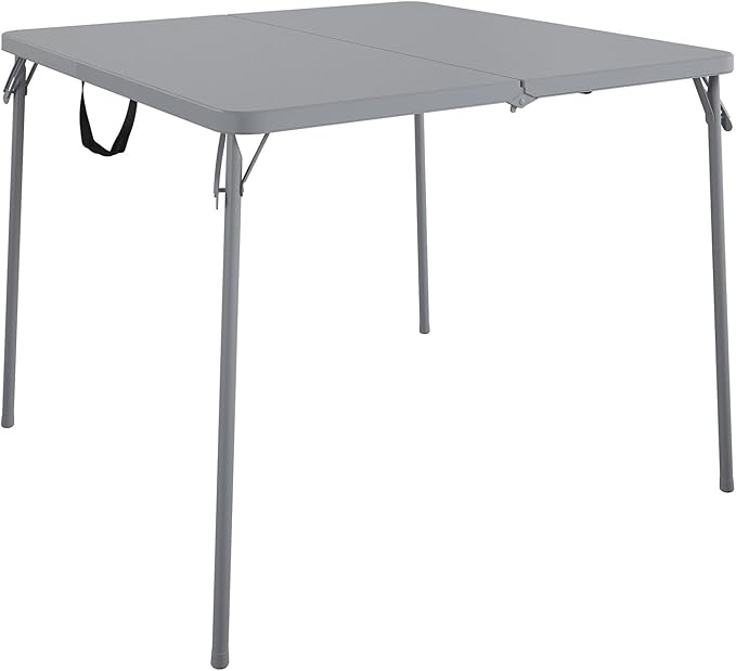 Cosco XL 38.5" Resin Fold-in-Half Card Table, Black, Wheelchair Accessible, Lightweight, Pinch-Free Locking System