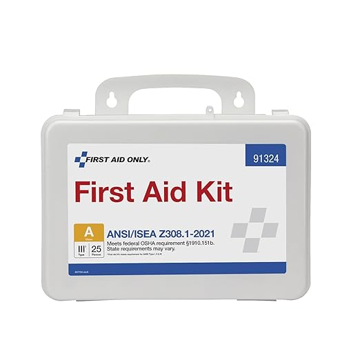 First Aid Only 91324 ANSI A 2021 and OSHA Compliant First Aid Kit, 25-Person Emergency First Aid Kit for Business, Home, C...