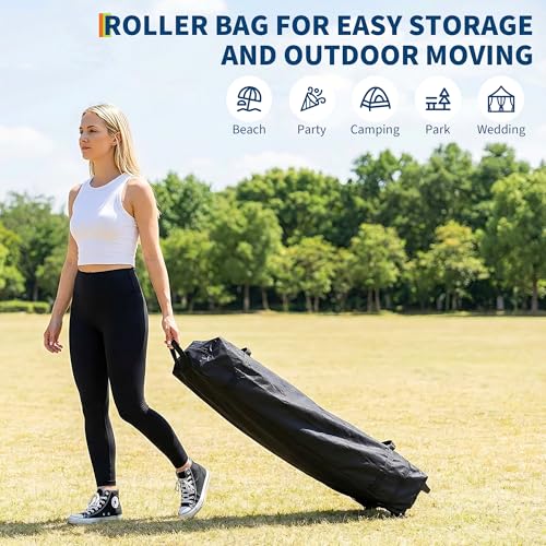 GarveeLife 10x20 Pop Up Canopy Tent, One Push Setup, Easy Setup Instant Outdoor Canopy with Vent and Wheeled Bag, 4 Sandba...
