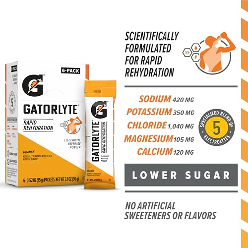 Gatorlyte Powder Orange, 16.9oz (Pack of 6)