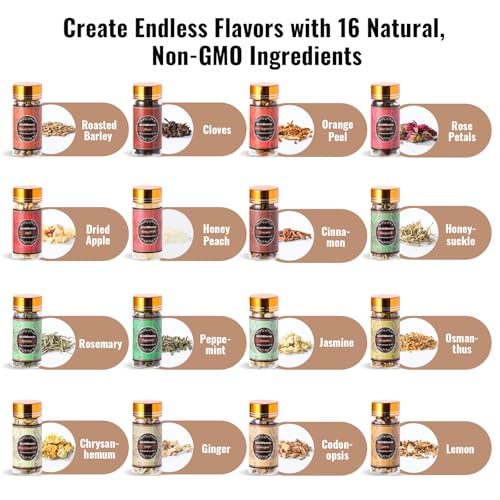 Alcohol Infusion Kit,16 Natural DIY Whiskey Making Kit for Infusing Bourbon,Rye, Gin, Vodka,Tequila, Rum with Custom Botan...