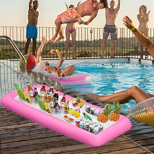 Ice Buffet Serving Tray Drink Cooler with Drain Plug,Inflatable Ice Serving Buffet Bar Inflatable Cooler for Parties Food ...