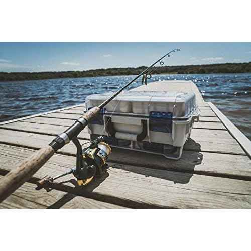 Flambeau Outdoors 3000WPBC Tackle Box - HD Waterproof Tackle Satchel System, Includes 2 Removable WP3012 Ultimate Waterproof Tuff Tainers, Floating Satchel, Fishing Tackle and Gear Storage, Gray/Clear